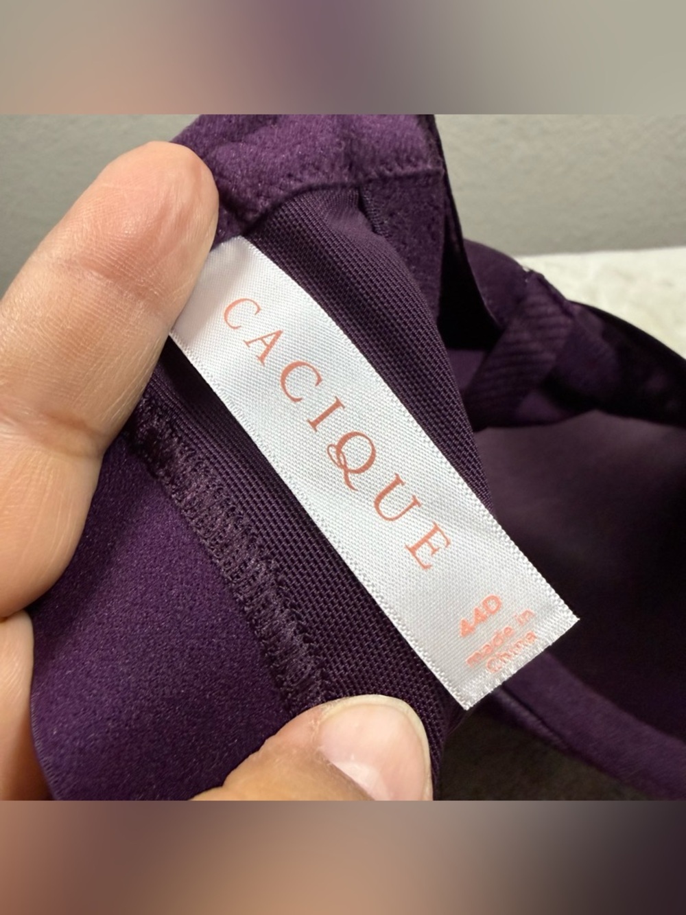 Lane Bryant Cacique Lightly lined balconette T-Shirt Bra in Deep Plum SZ:44D - Picture 8 of 8